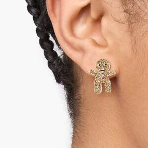 J Crew Women's Gingerbread Earrings Zirconia Titanium Holiday Stud